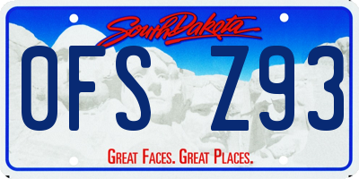 SD license plate 0FSZ93