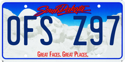 SD license plate 0FSZ97