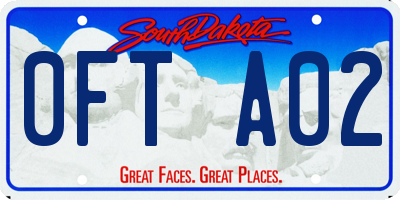 SD license plate 0FTA02