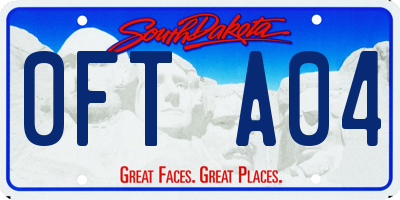 SD license plate 0FTA04