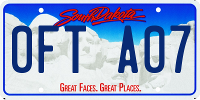SD license plate 0FTA07
