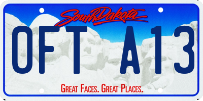 SD license plate 0FTA13