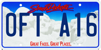 SD license plate 0FTA16
