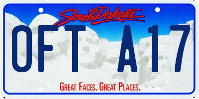SD license plate 0FTA17