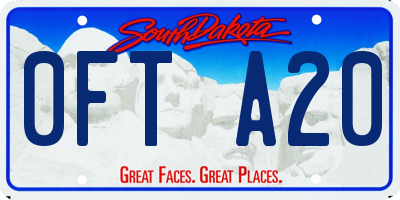 SD license plate 0FTA20