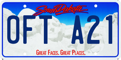 SD license plate 0FTA21