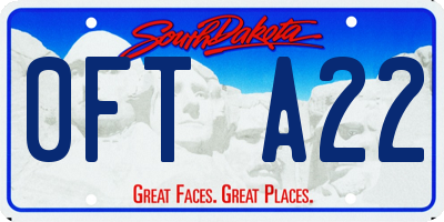 SD license plate 0FTA22