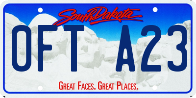 SD license plate 0FTA23