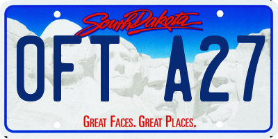 SD license plate 0FTA27