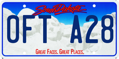 SD license plate 0FTA28
