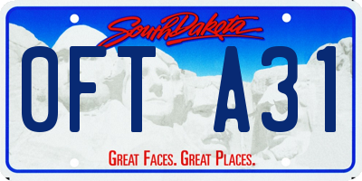 SD license plate 0FTA31