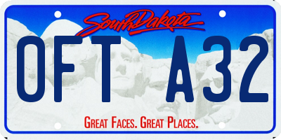 SD license plate 0FTA32