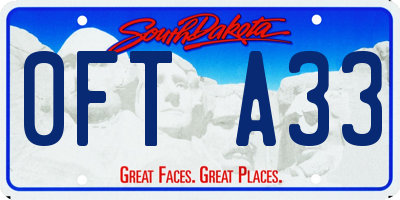 SD license plate 0FTA33