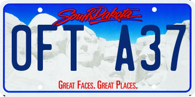 SD license plate 0FTA37