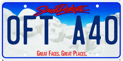 SD license plate 0FTA40
