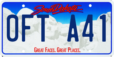SD license plate 0FTA41