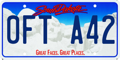SD license plate 0FTA42