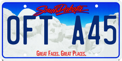 SD license plate 0FTA45