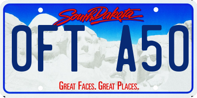 SD license plate 0FTA50