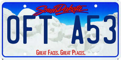 SD license plate 0FTA53