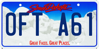 SD license plate 0FTA61