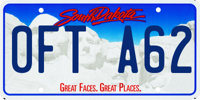SD license plate 0FTA62