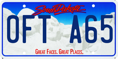 SD license plate 0FTA65