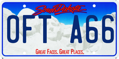 SD license plate 0FTA66