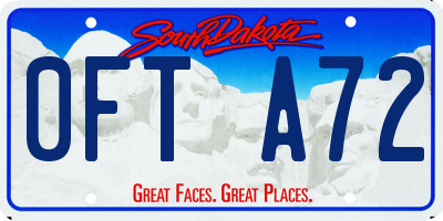 SD license plate 0FTA72