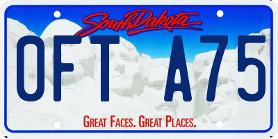 SD license plate 0FTA75