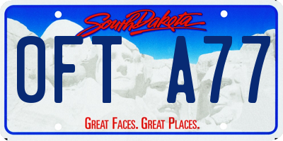 SD license plate 0FTA77