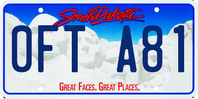 SD license plate 0FTA81
