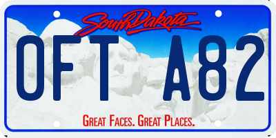 SD license plate 0FTA82