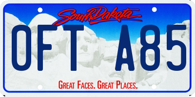 SD license plate 0FTA85
