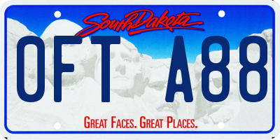 SD license plate 0FTA88