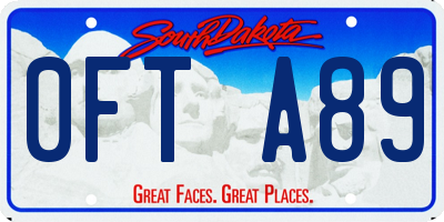 SD license plate 0FTA89