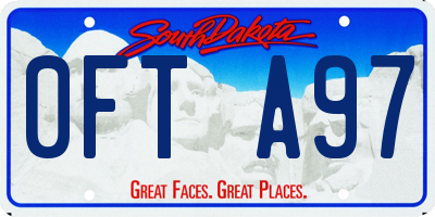 SD license plate 0FTA97