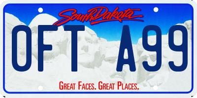 SD license plate 0FTA99