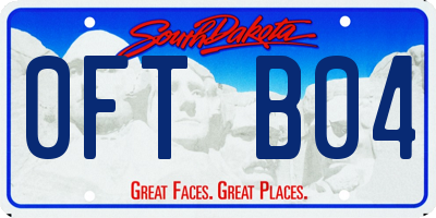 SD license plate 0FTB04