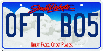 SD license plate 0FTB05