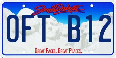 SD license plate 0FTB12