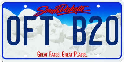 SD license plate 0FTB20