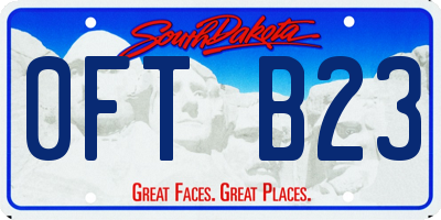 SD license plate 0FTB23