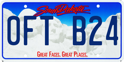 SD license plate 0FTB24