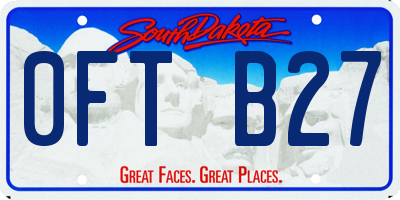 SD license plate 0FTB27