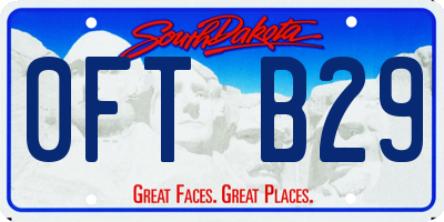 SD license plate 0FTB29