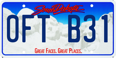 SD license plate 0FTB31