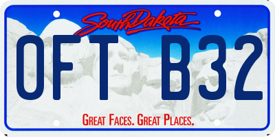 SD license plate 0FTB32