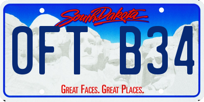 SD license plate 0FTB34