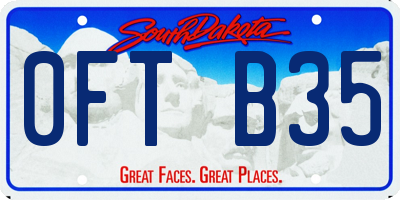 SD license plate 0FTB35